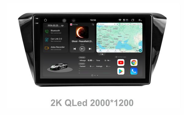 Штатна магнітола Soundbox  S8 PRO 2K-7183  для  Skoda Super B 2015-2017    ADAS , CarPlay , 4G , DSP-DTS 5.1 , круговий огляд 360°