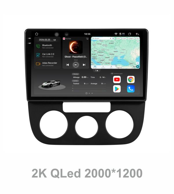 Штатна магнітола Soundbox S8 PRO 2K-6261  для   Volkswagen Jetta V 2005-2009 / Golf V 2003-2009   ADAS , CarPlay , 4G , DSP-DTS 5.1 , круговий огляд 360°