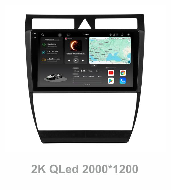 Штатна магнітола Soundbox S8 PRO 2K-9947  8+256GB для Audi A6 2 1997-2006 S6 2 1999-2004 RS6 1 2002-2006  ADAS , CarPlay , 4G , DSP-DTS 5.1 , круговий огляд 360°