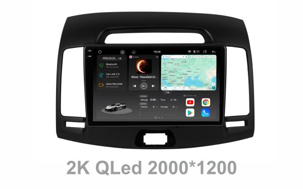 Штатна магнітола Soundbox S8 PRO 2K-6011  8+256GB для  Hyundai Elantra 2006-2011    ADAS , CarPlay , 4G , DSP-DTS 5.1 , круговий огляд 360°