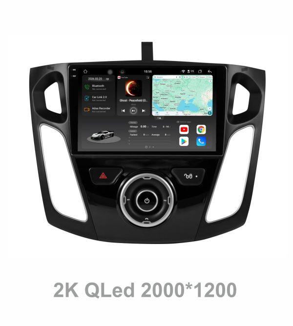 Штатна магнітола Soundbox S8 PRO 2K-9232B  8+256GB для  Ford Focus 3 2012-2017 (активні кнопки)   ADAS , CarPlay , 4G , DSP-DTS 5.1 , круговий огляд 360°