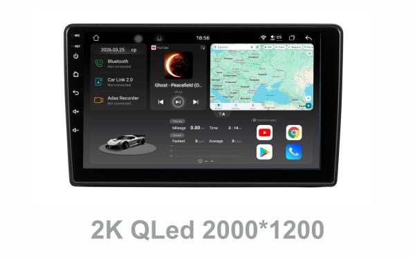 Штатна магнітола Soundbox S8 PRO 2K-9207 8+257GB для Ford Kuga 2008-2012  ADAS , CarPlay , 4G , DSP-DTS 5.1 , круговий огляд 360°
