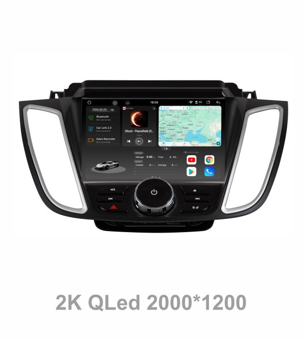 Штатна магнітола Soundbox S8 PRO 2K-9201  8+257GB для Ford Kuga 2013-2017 /C-Max 2013-2017 Hi Version  ADAS , CarPlay , 4G , DSP-DTS 5.1 , круговий огляд 360°
