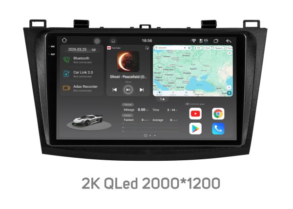 Штатна магнітола Soundbox S8 PRO 2K-7782   CarPlay /4G/ DSP-DTS 5.1 / круговий огляд 360°   для  Mazda 3 2012-2015