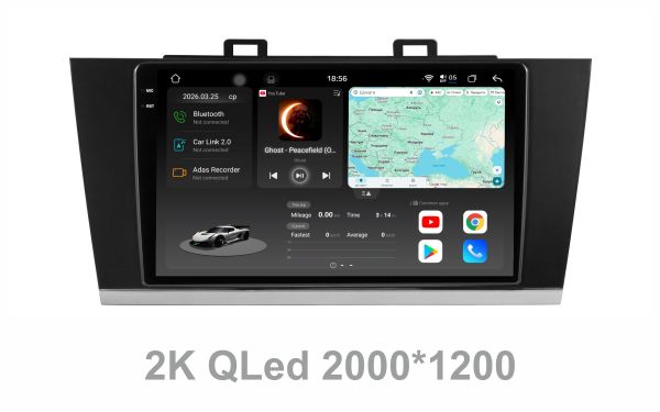 Штатна магнітола Soundbox S8 PRO 2K-4042   8+256GB  для  Subaru Legasy Outback 2014-2018    ADAS , CarPlay , 4G , DSP-DTS 5.1 , круговий огляд 360°