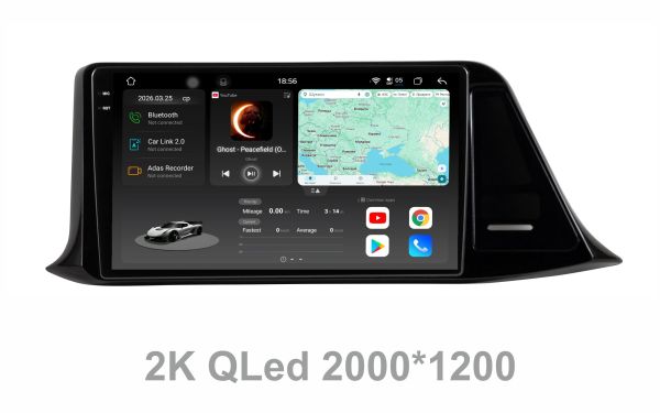 Штатна магнітола Soundbox S8 PRO 2K-3390   8+256GB для Toyota CH-R 2016-2020 Low   ADAS , CarPlay , 4G , DSP-DTS 5.1 , круговий огляд 360°