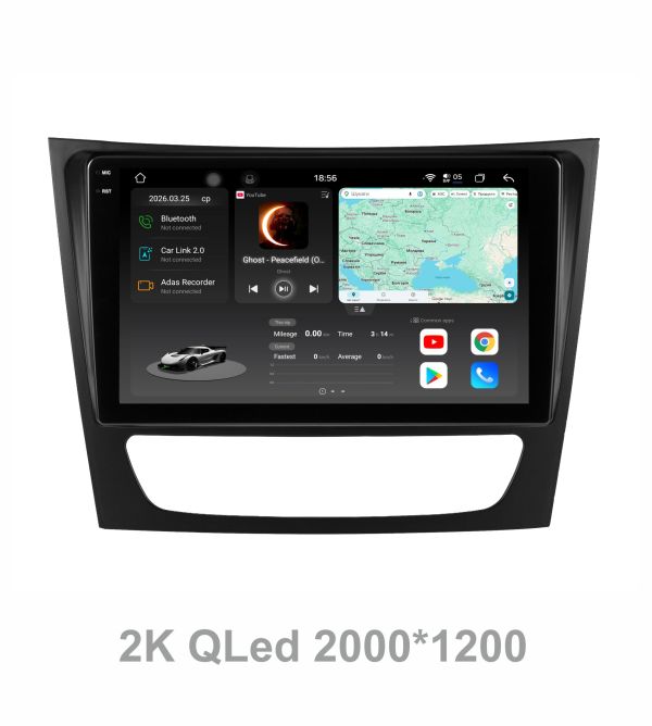 Штатна магнітола Soundbox S8 PRO 2K-8644  для  Mercedes-Benz E class W211    ADAS , CarPlay , 4G , DSP-DTS 5.1 , круговий огляд 360°