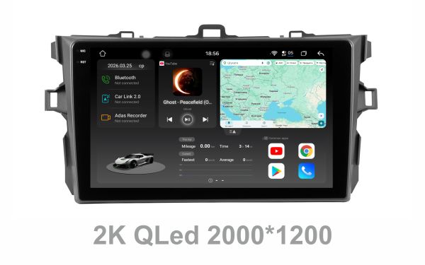 Штатна магнітола Soundbox S8 PRO 2K-1374   для Toyota Corolla 2008-2012  ADAS , CarPlay , 4G , DSP-DTS 5.1 , круговий огляд 360°