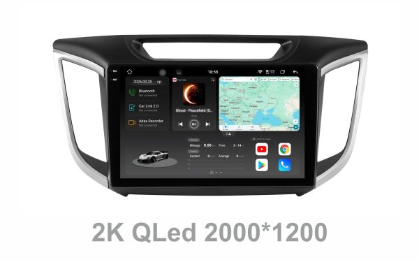 Штатна магнітола Soundbox S8 PRO 2K-4213   для  Hyundai Creta IX25  ADAS , CarPlay , 4G , DSP-DTS 5.1 , круговий огляд 360°