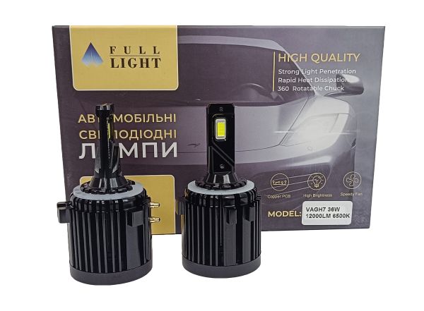 Світлодіодні Led лампи Full Light A7 H7 VAG  36 W/ 12 000 Lumen /6500K для Volkswagen Jetta / Tiguan /Touran / Passat / Golf